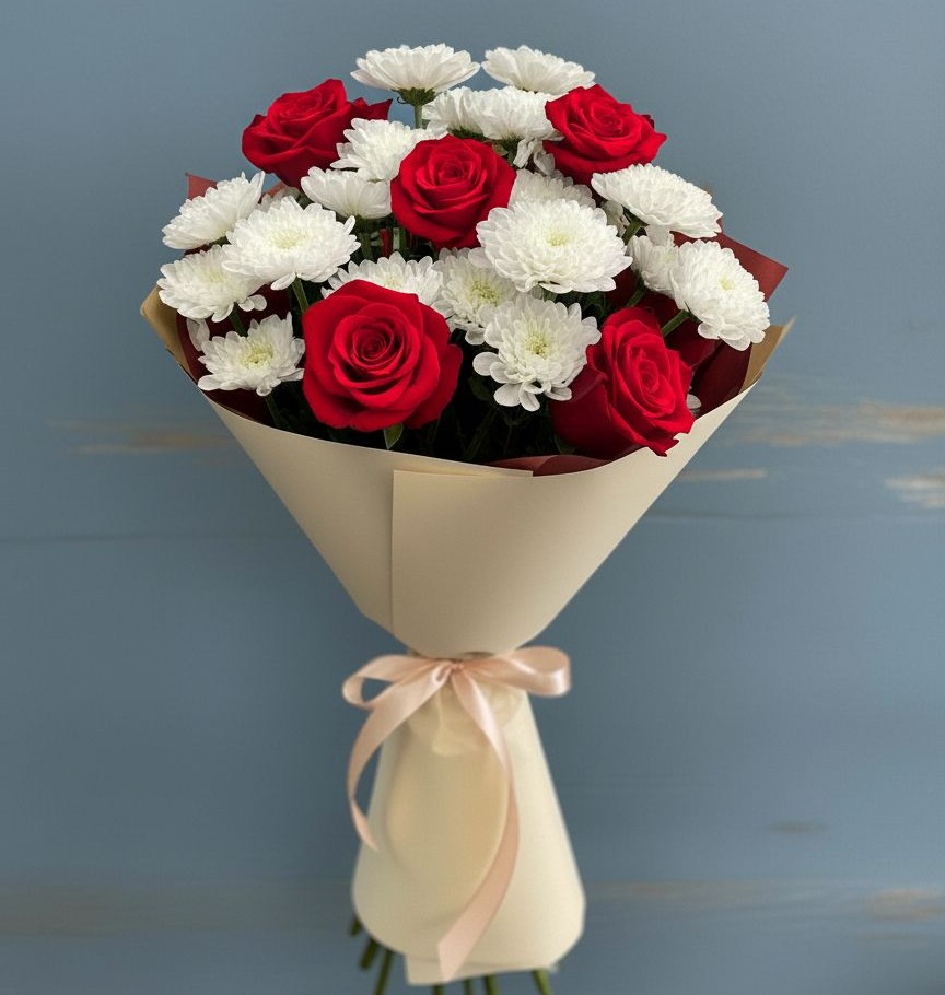 Букет цветов из: Розы и Хризантемы в Тольятти