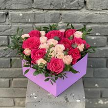 Цветочная композиция из Розы в коробке в Тольятти