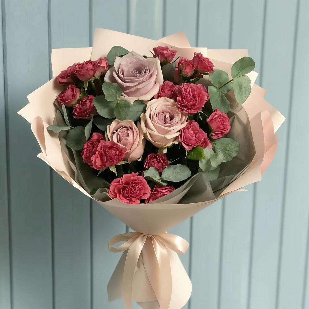 Букет цветов из: Гвоздики и Розы в Тольятти