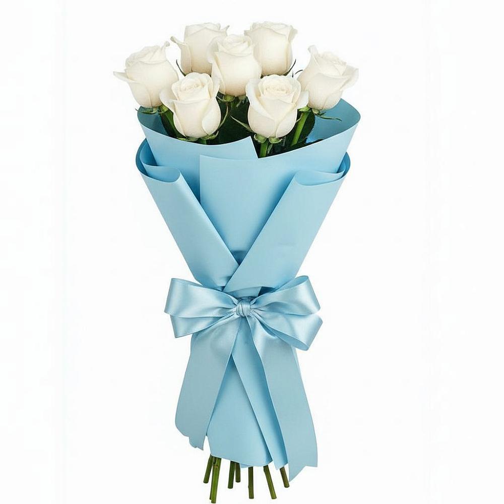 Букет 7 белых роз Проуд в Тольятти