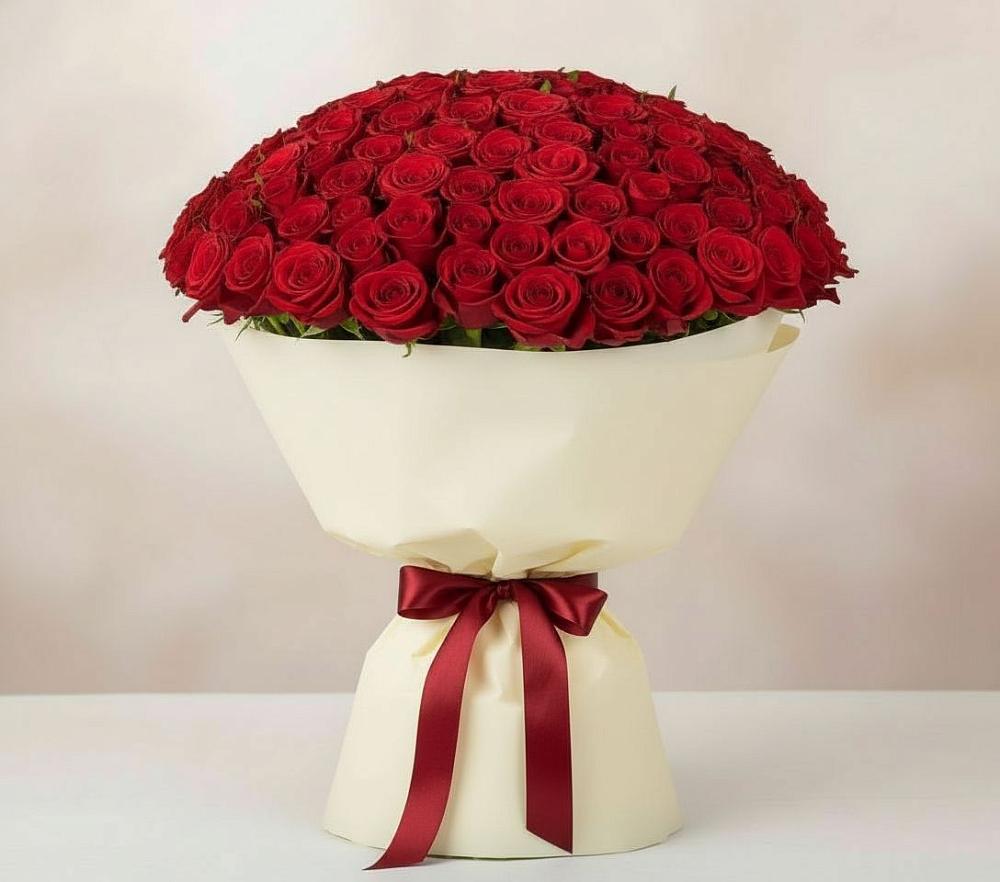 Букет 101 Красная роза Милано в Тольятти