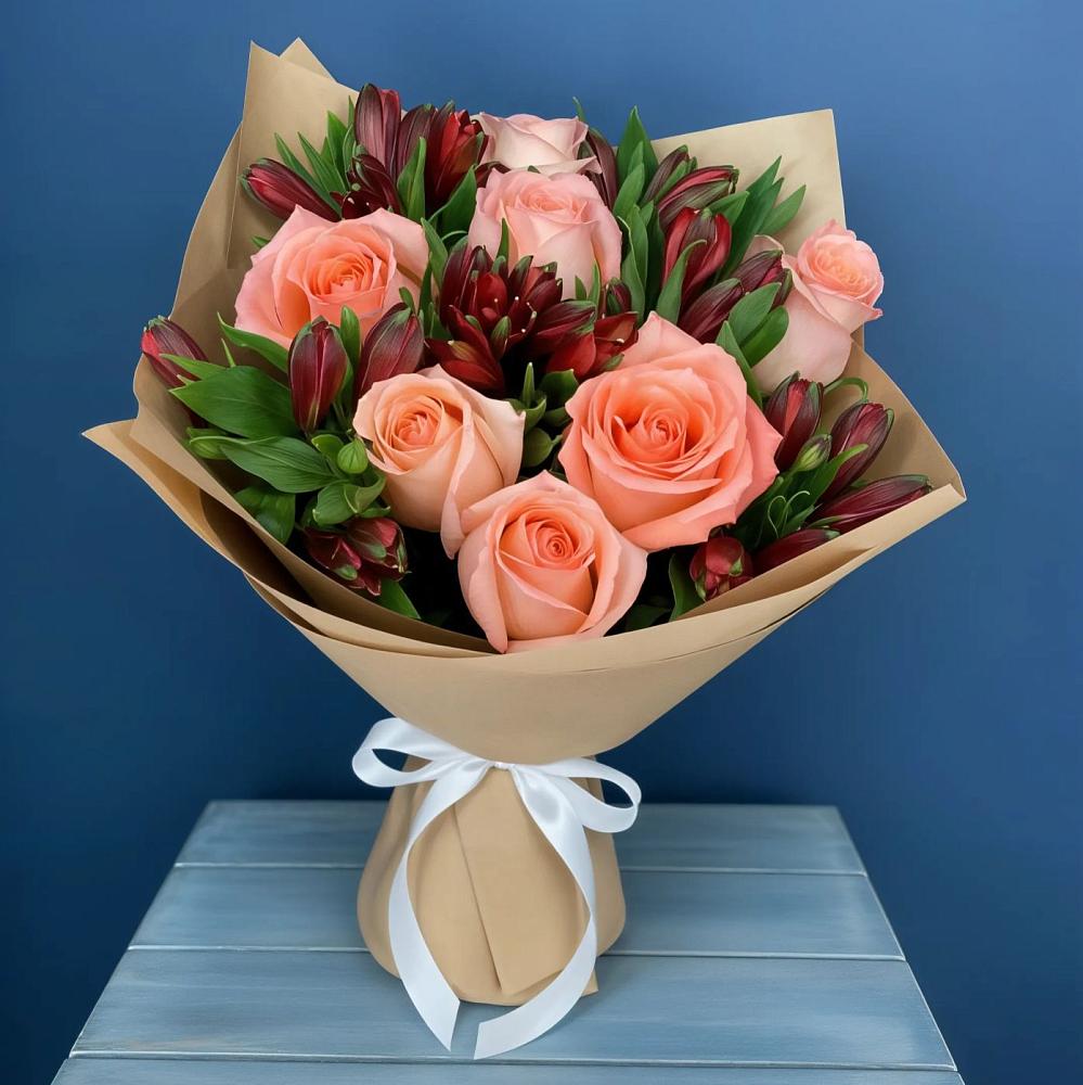 Букет цветов из: Розы и Альстромерии в Тольятти