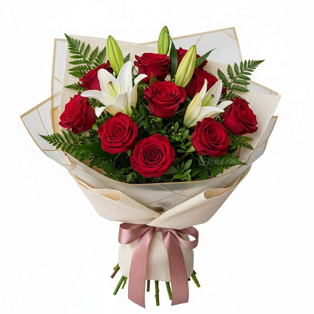 Букет цветов из: Лилии и Розы в Тольятти