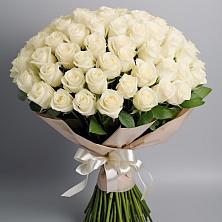 Букет 101 беля роза Белоснежка в Тольятти