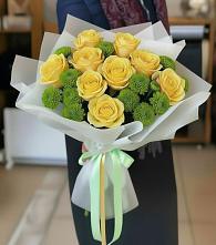 Букет цветов из:  Хризантемы и Розы #REPLACE_PRED# Тольятти