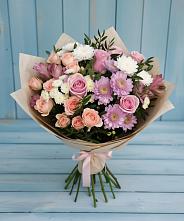 Букет цветов из:  Хризантемы, Розы и Альстромерии в Тольятти