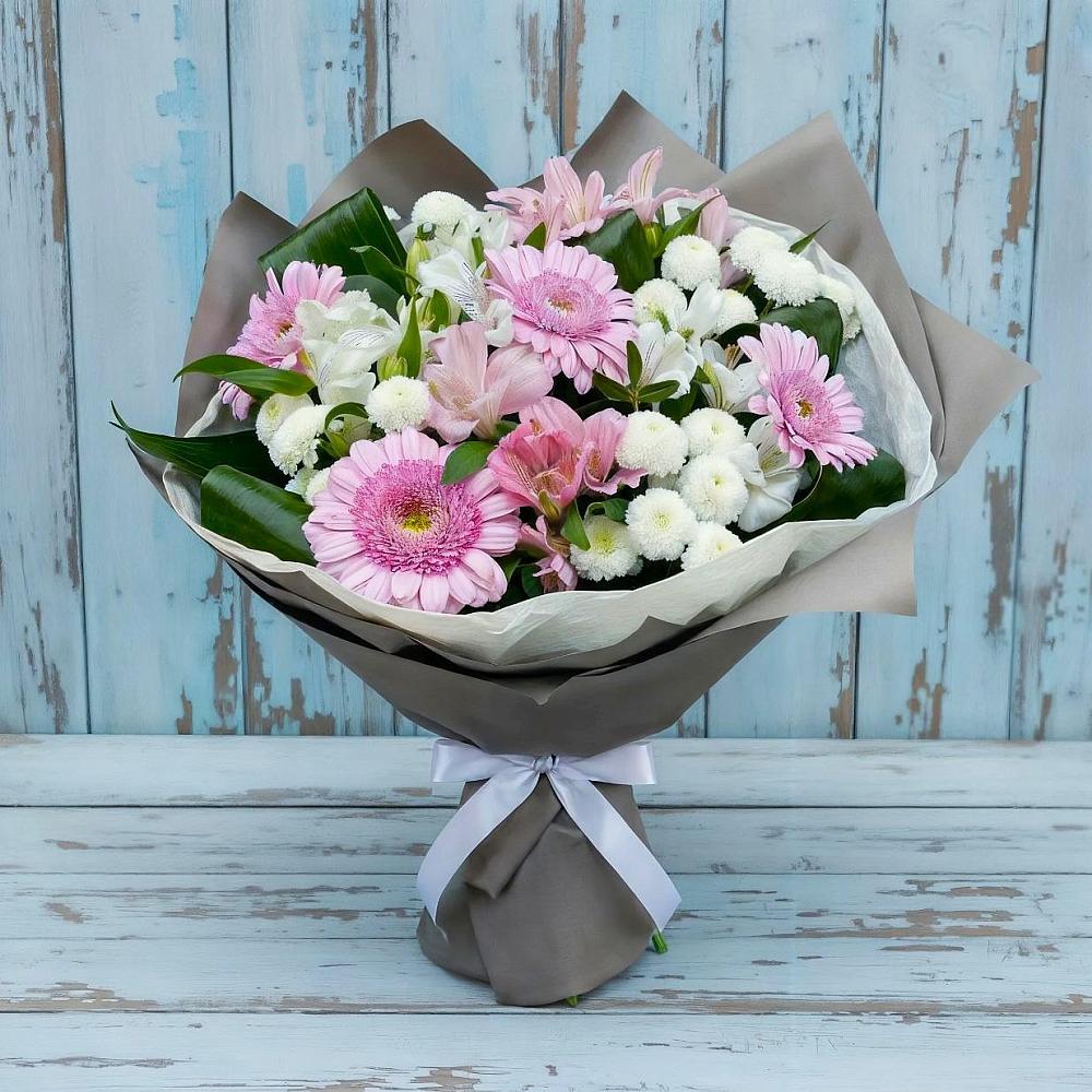 Букет цветов из: Герберы, Альстромерии и Хризантемы в Тольятти